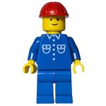Man, Blue Shirt, Blue Legs, Red Hard Hat