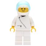 Racer, White Jacket with Zipper, White Helmet with Visor (3626b Head)