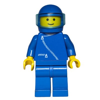 Racer, Blue Jacket with Zipper, Blue Helmet with Visor