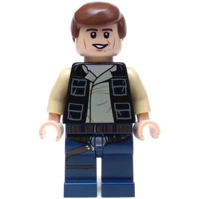 Han Solo, Black Vest, Dark Blue Legs, Smooth Hair, Cheek Lines