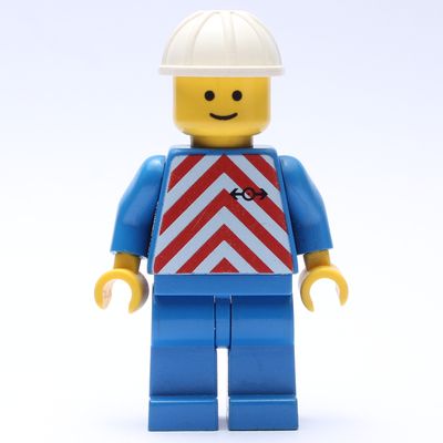 Train Worker - Red Vest, Blue Legs, White Helmet, Plain Face