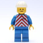Train Worker - Red Vest, Blue Legs, White Helmet, Plain Face