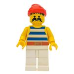 Pirate - Blue Stripes, White Legs, Red Bandana, 3626a