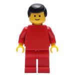 Man, Plain Red, Black Hair