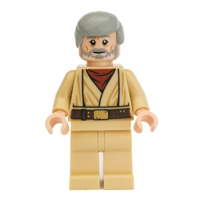 Obi-Wan Kenobi, Old, Tan Robes, Hair, White Pupils, White and Gray Beard