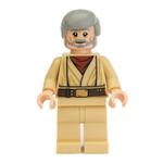 Obi-Wan Kenobi, Old, Tan Robes, Hair, White Pupils, White and Gray Beard