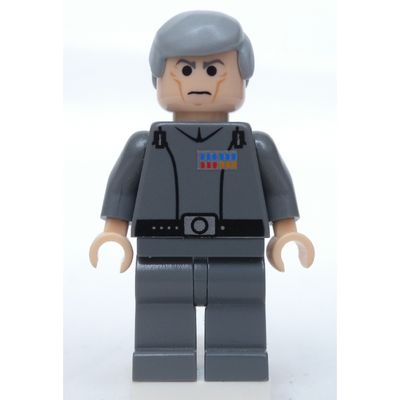 Grand Moff Wilhuff Tarkin, Dark Bluish Gray, Smooth Hair