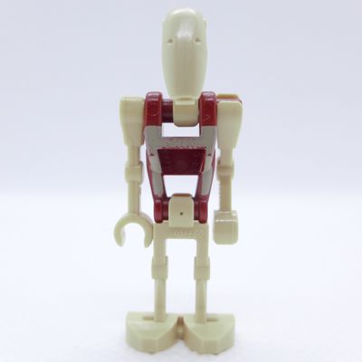 Battle Droid Security, Dark Red Torso with Tan Print, One Bent Arm, One Straight Arm