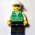 Man, Green Jacket, Black Legs, White Cap