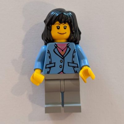 Woman - Medium Blue Torso, Light Bluish Gray Legs