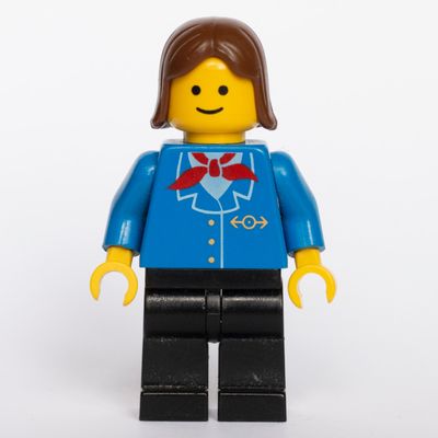 Train Worker - Blue Jacket, Black Legs, Female