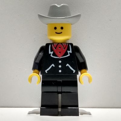 Man - Black Suit, Light Bluish Gray Cowboy Hat
