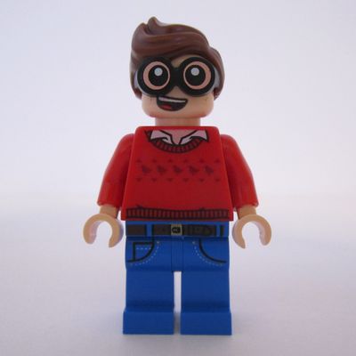 Dick Grayson with Red Sweater with Dark Red Robins Pattern