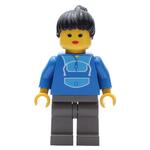 Woman - Blue Jogging Suite, Dark Gray Legs
