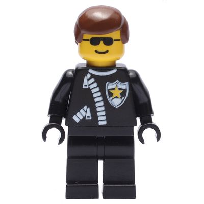 Police - Sheriff, Black Suit, Brown Hair