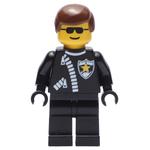 Police - Sheriff, Black Suit, Brown Hair