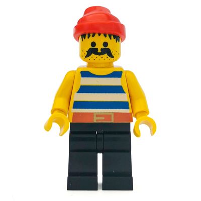 Pirate - Blue Stripes, Black Legs, Red Bandana