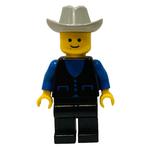 Man - Black Jacket, Black Legs, Light Gray Cowboy Hat