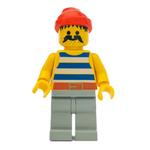 Pirate - Blue Stripes, Light Gray Legs, Red Bandana, 3626a