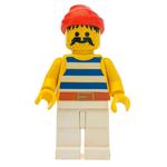 Pirate - Blue Stripes, White Legs, Red Bandana, Gold Belt Buckle, 3626b