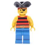 Pirate - Red/Black Stripes, Blue Legs, Black Tricorne