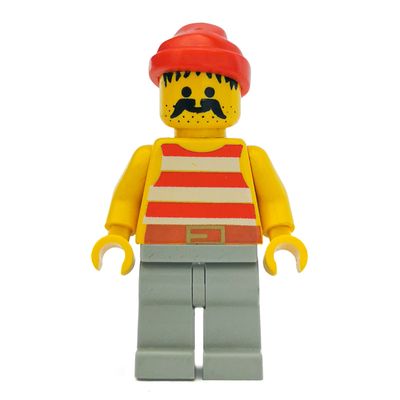Pirate - Red Stripes, Light Gray Legs, Red Bandana