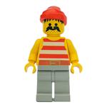 Pirate - Red Stripes, Light Gray Legs, Red Bandana