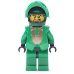 Rascus with Plain Green Torso, Gold Pattern Armor, and Dark Green Hips and Helmet