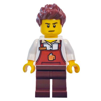Rocky, Reddish Brown Apron with Cup on Front