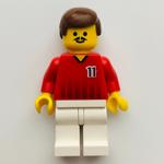 Soccer Player Red Torso, White Legs, #11