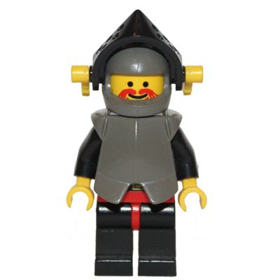 Knight (Breastplate on Black) - Black Legs, Armor, Yellow Dragon Plume