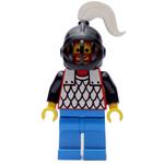 Knight (Scale Mail on Red) - Black Arms, Blue Legs, White Plume