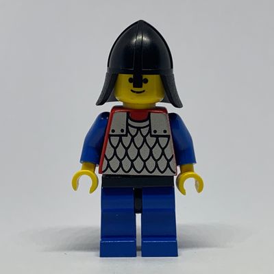 Knight (Scale Mail on Red) - Blue Arms, Blue Legs, Black Neck-Protector