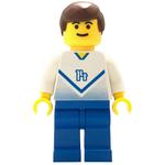 Soccer Player White Torso, Blue Legs, #14