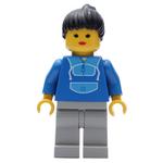 Woman - Blue Jogging Suite, Light Gray Legs