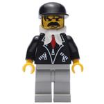 Man - Black Jacket, Light Gray Legs, White Bandanna, Black Cap