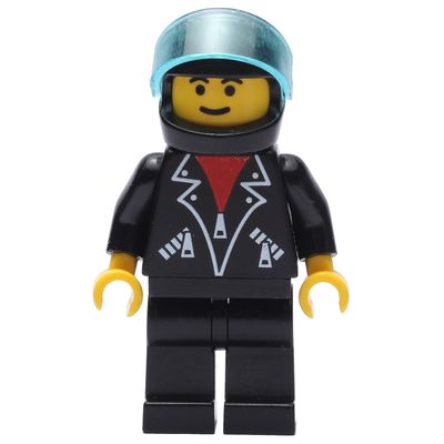 Black Jacket, Black Legs, Black Helmet