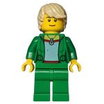 Woman, Open Green Jacket with Necklace, Tan Hair