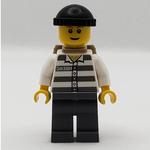 Criminal, Prison Shirt with #50380, Dark Bluish Gray Legs, Black Hat and Dark Tan Back Pack (3626bpr0387 Head)