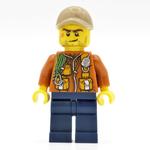 Explorer, Jacket with Pouches, Radio, and Rope, Dark Tan Cap, Stubble and Scar