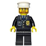 Policeman, Black Suit with Badge, White Hat, Beard and Glasses