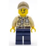 Swamp Police / Ranger, Tan Shirt with Badge and Radio, Dark Blue Legs, Dark Tan Cap
