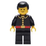 Fireman, Classic, Black Fire Jacket with Red Belt and Buttons, Black Hair