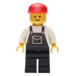 Man, Black Overalls, Red Cap (3626b Head)