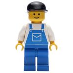 Man, Blue Overalls, Black Cap