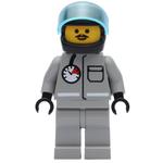 Fireman, Shirt with Gauge and Pocket, Light Gray Legs, Black Helmet with Visor