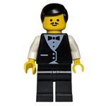 Waiter, Man, Black Suit and Bow Tie, Black Hair, Moustache