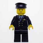 Pilot, Black Suit with Tie and Airplane Badge, Black Hat (3626a Head)