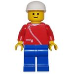 Man, Red Jacket with Zipper and Pockets, Blue Legs, White Cap