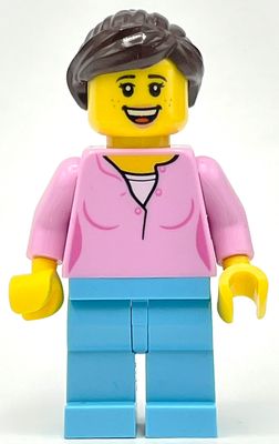 Bright Pink Torso, Medium Azure Legs, Dark Brown Hair